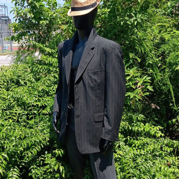 DAVID BIOS MEN'S PIN STRIPED (3) BUTTON WOOL BLEND LUX BLAZER - Picture 3 of 17